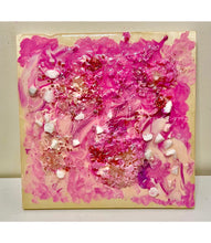 Load image into Gallery viewer, Mixed Media Painting Pink Stone
